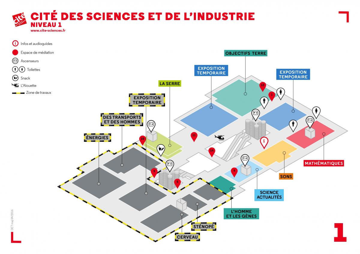 Térkép A Cité des Sciences et de l ' Industrie 1. Szint