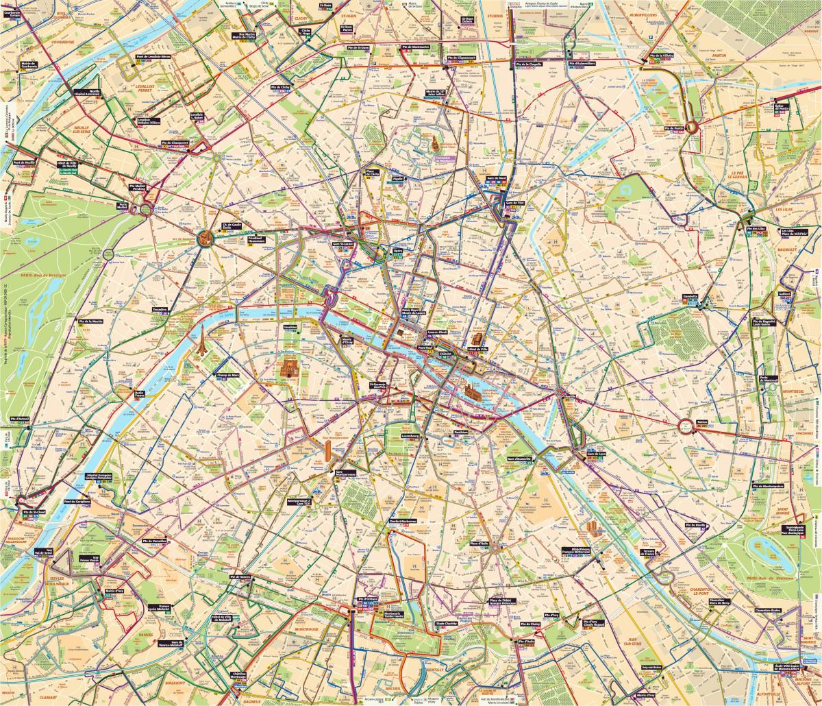 Térkép Párizs busz