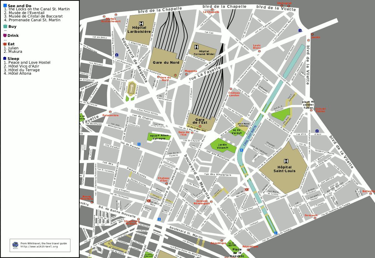 Térkép 10th arrondissement Párizs