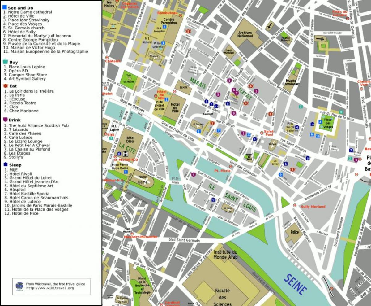 Térkép 4. kerületben található Párizsban