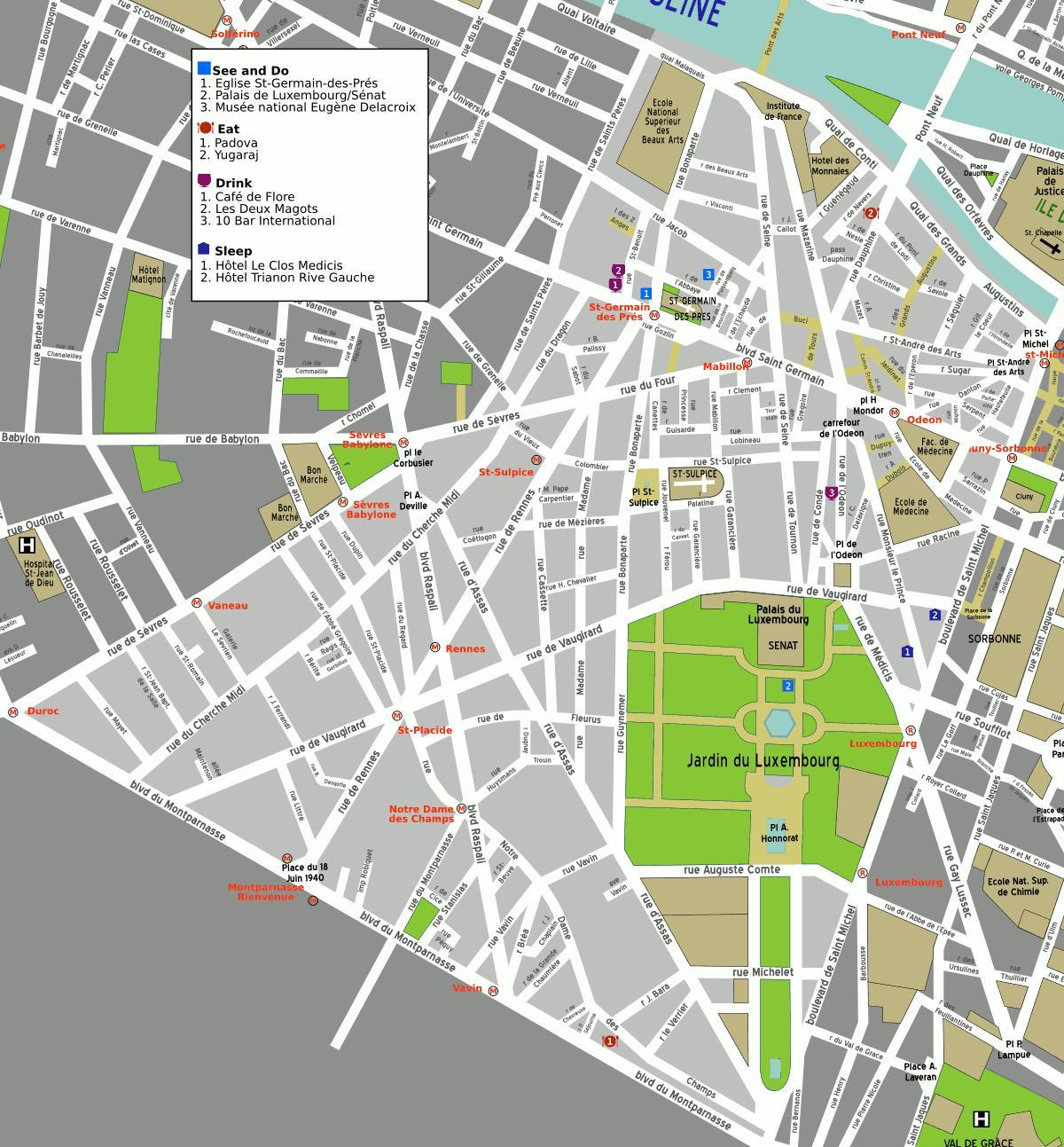 Térkép 6th arrondissement Párizs