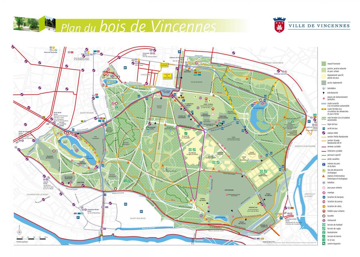 Térkép A Bois de Vincennes
