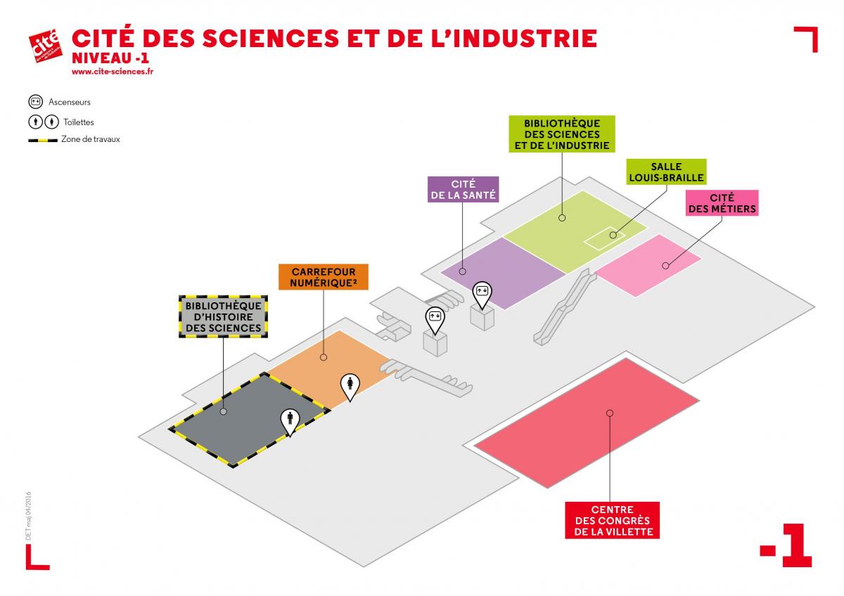 Térkép A Cité des Sciences et de l ' Industrie -1 Szint