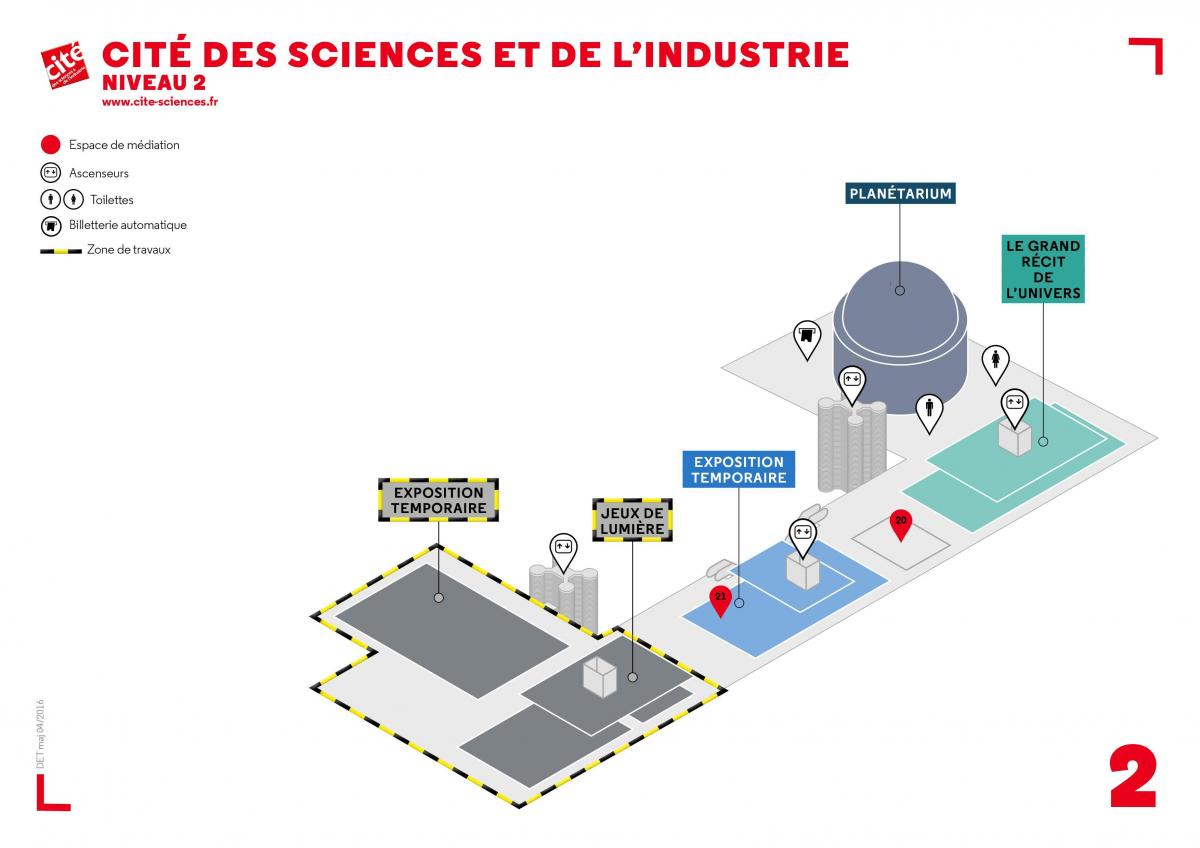 Térkép A Cité des Sciences et de l ' Industrie 2. Szint
