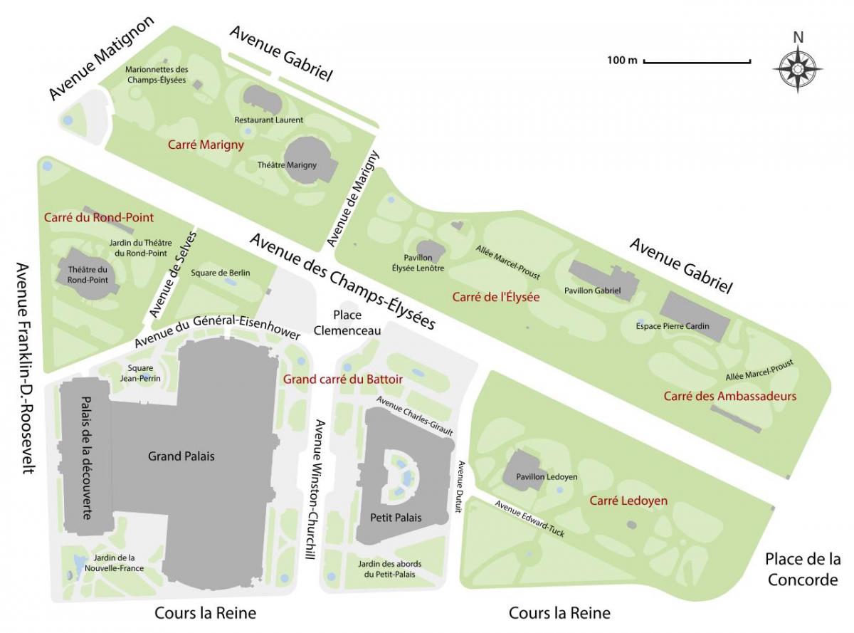 Térkép A Jardin des Champs-Élysées -