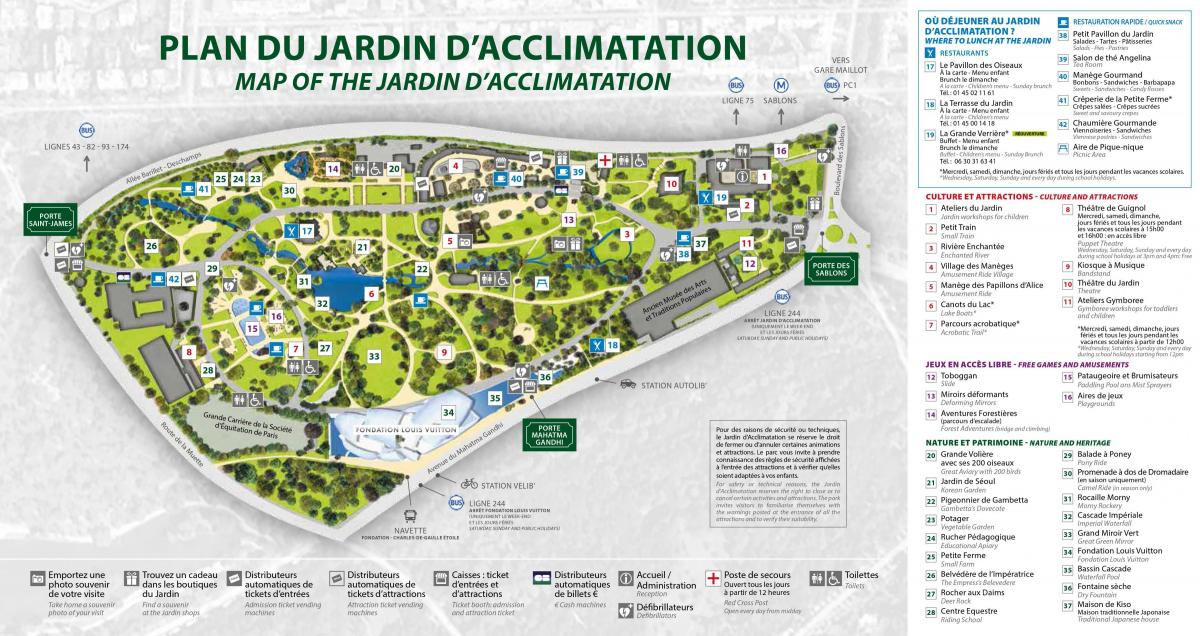 Térkép A Jardin d'Acclimatation