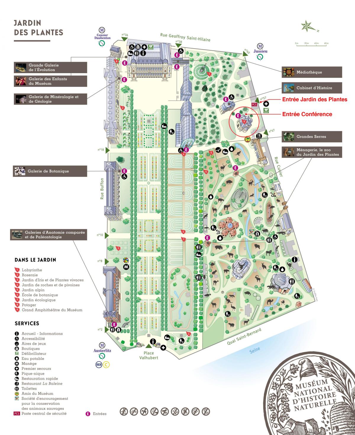 Térkép A Jardin des Plantes