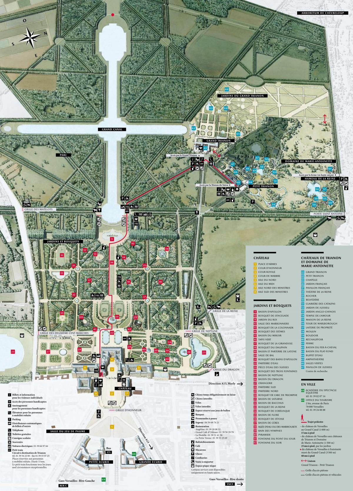 Térkép A Kertek, a Versailles-i