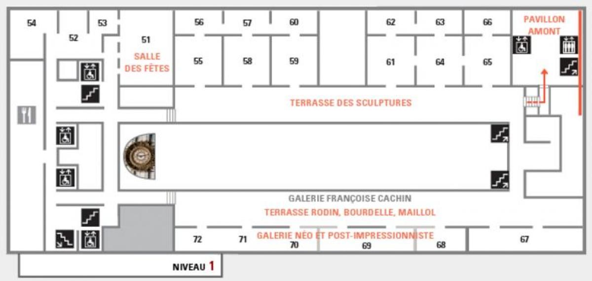 Térkép A Musée d ' orsay 2. Szint
