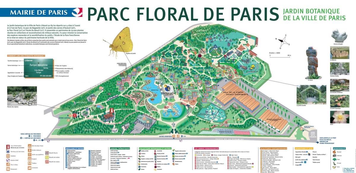 Térkép A Parc floral de Paris