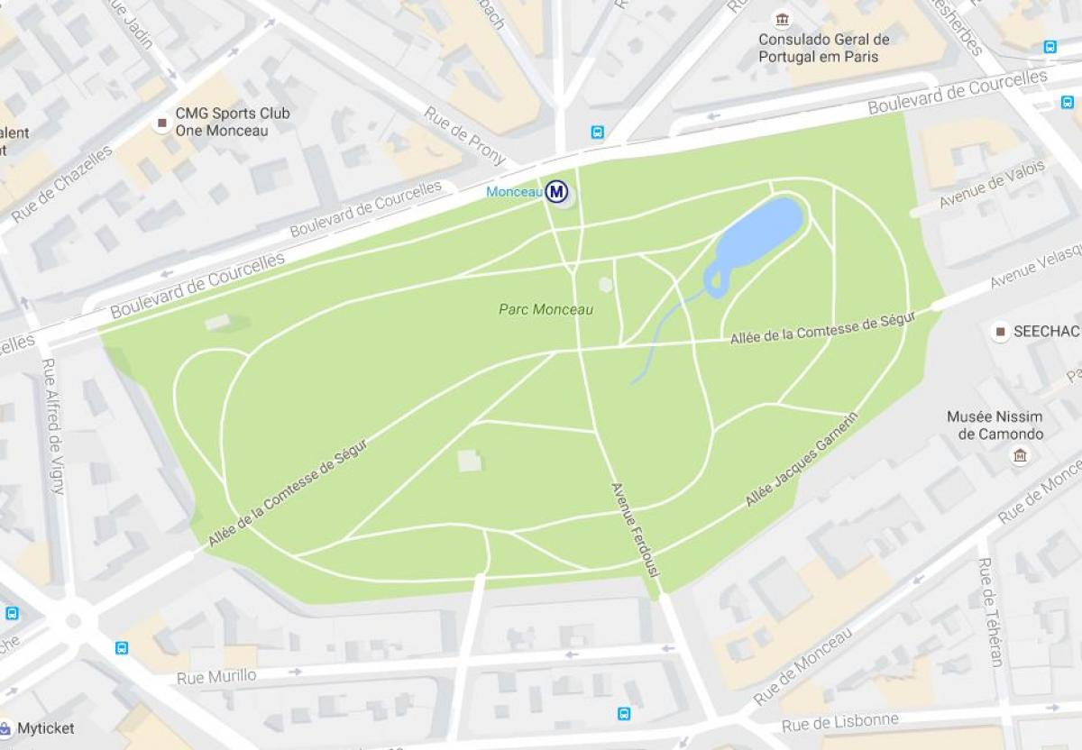 Térkép A Parc Monceau