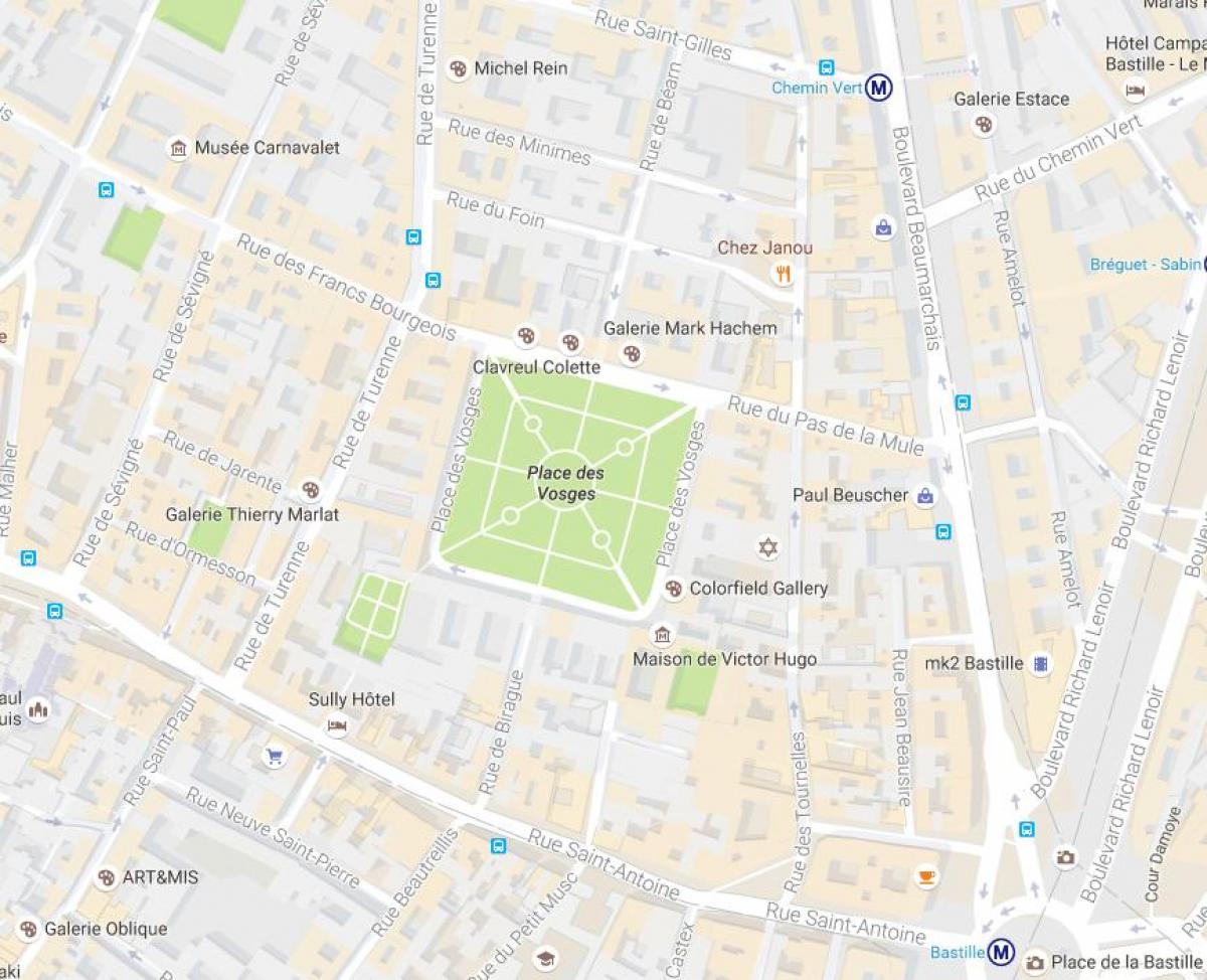 Térkép A Place des Vosges