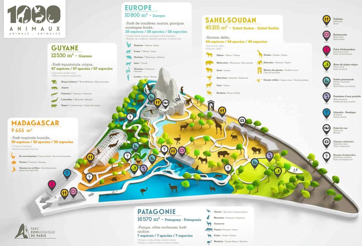 Térkép A Párizsi Park Zoológiai