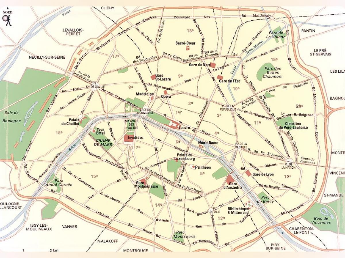 Térkép A Párizsi Parkok