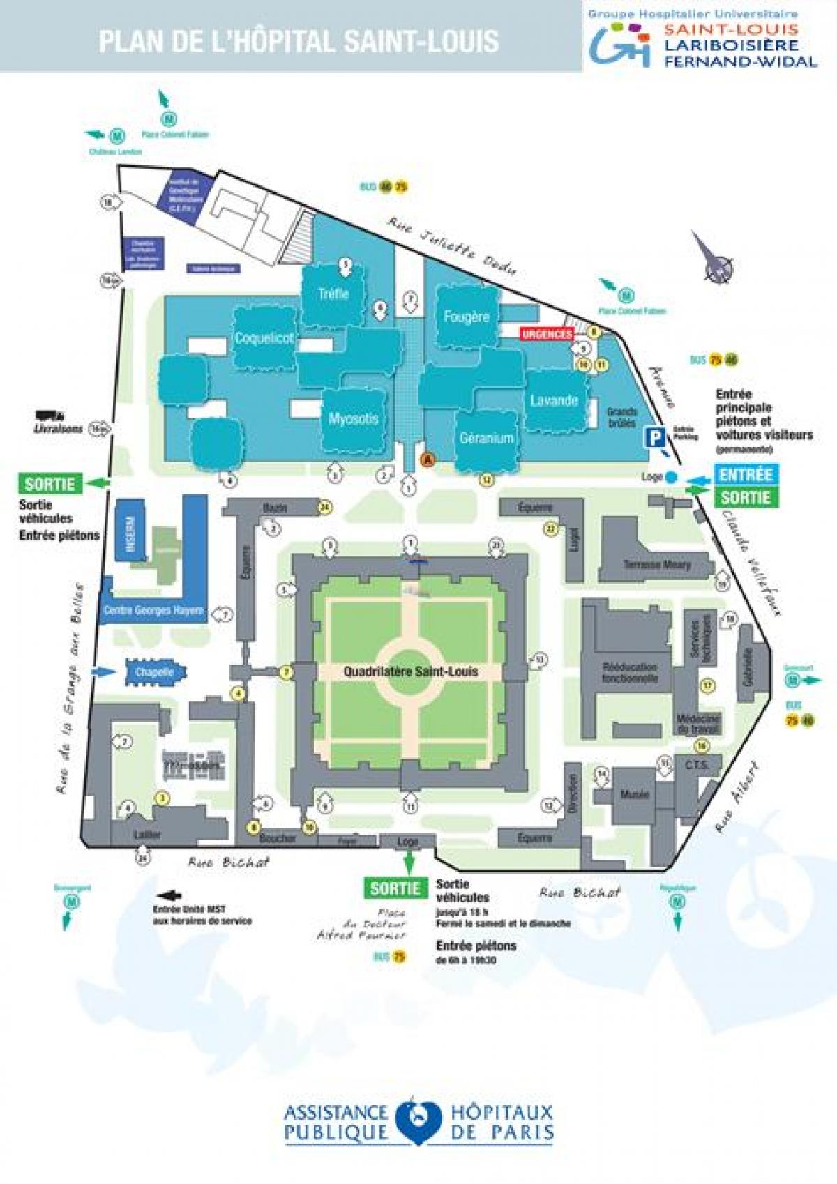 Térkép Saint-Louis kórház