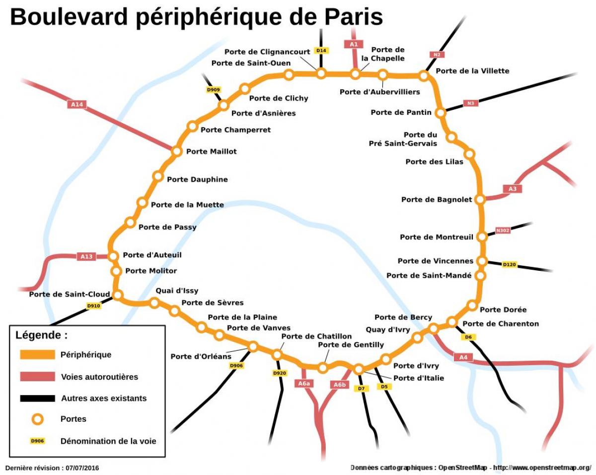 Térkép Boulevard Périphérique
