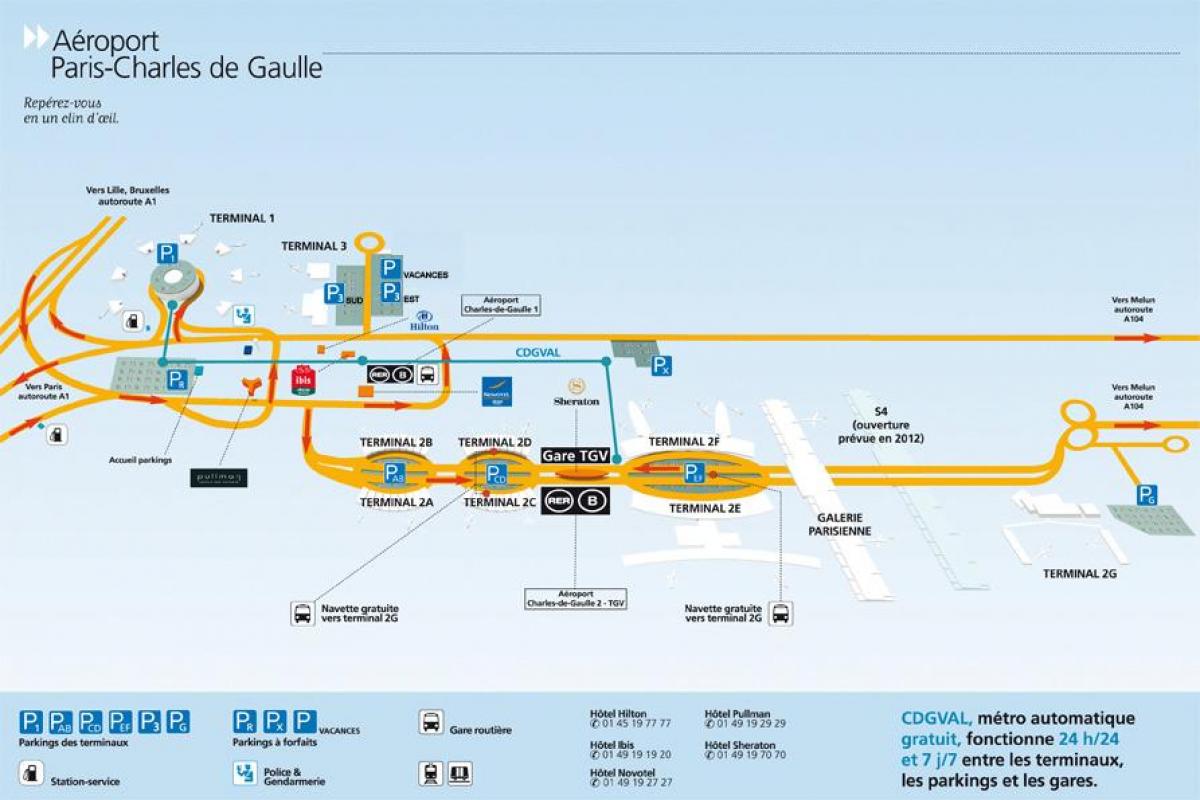 Térkép Charles de Gaulle repülőtér