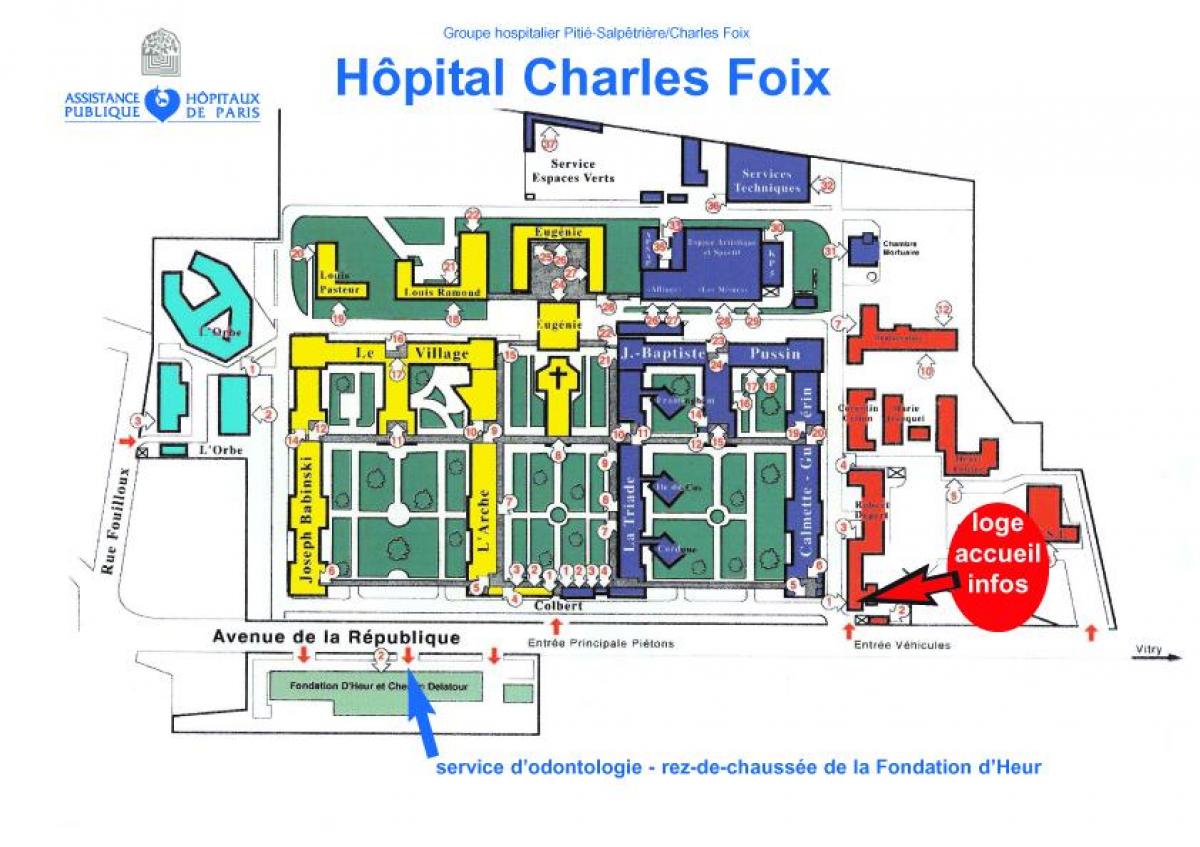 Térkép Charles-Foix kórház