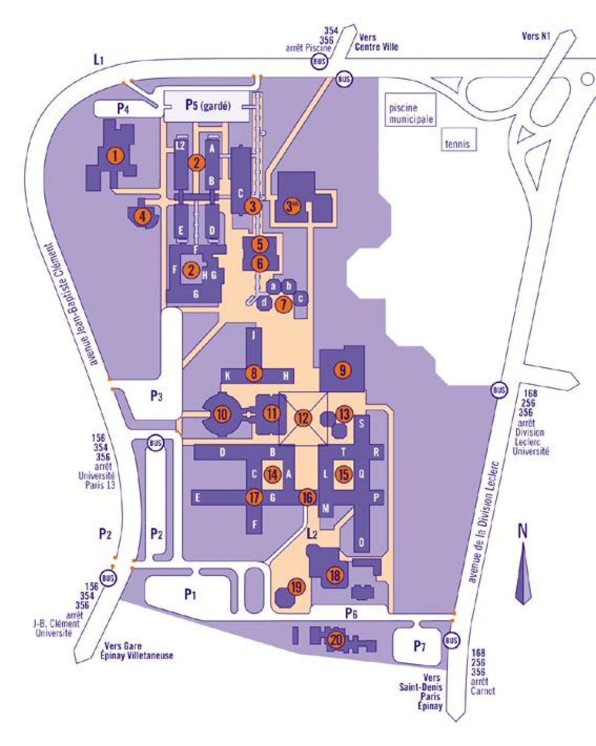 Térkép a Párizsi Egyetem 13.