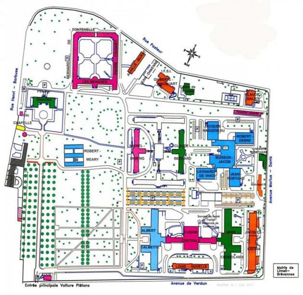 Térkép Emile-Roux kórház