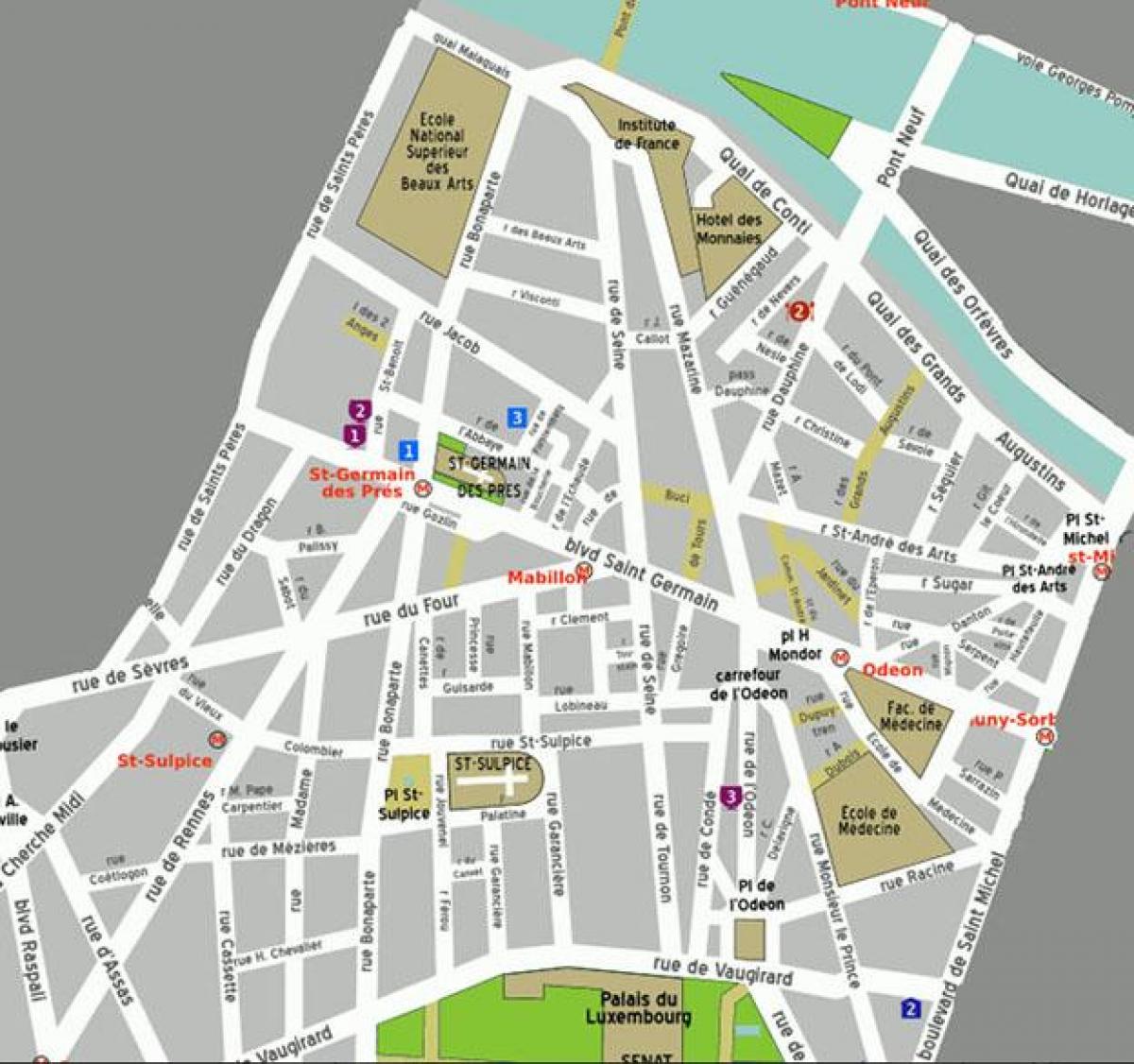Térkép Negyedben, Saint-Germain-des-Pres
