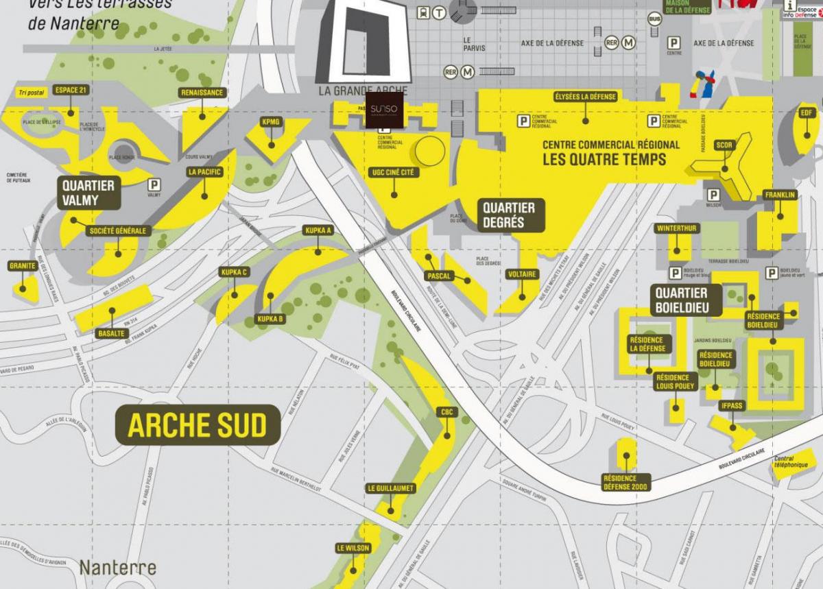 Térkép La Défense Dél-Arche