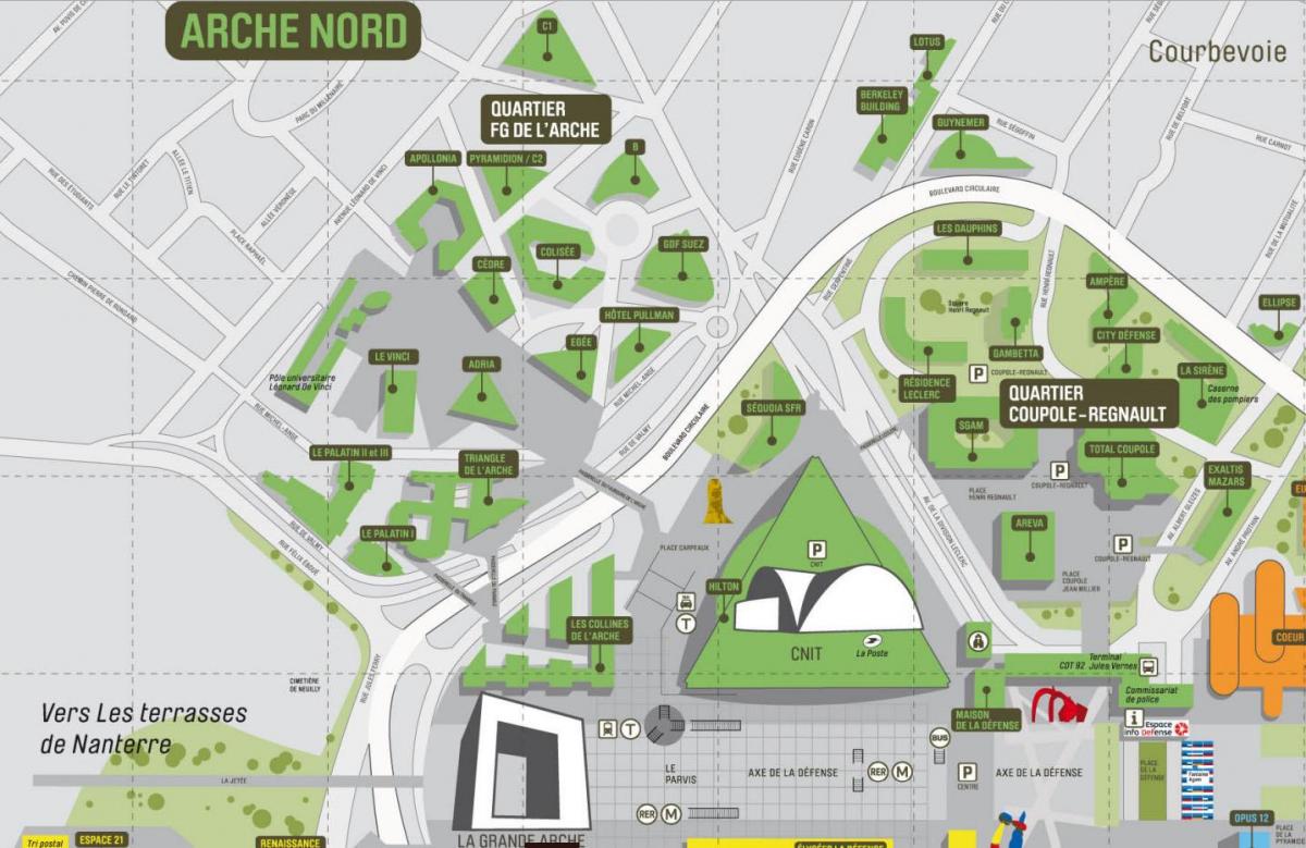 Térkép La Défense Észak-Arche