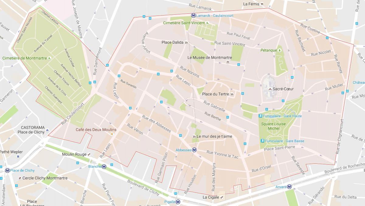 Térkép Montmartre