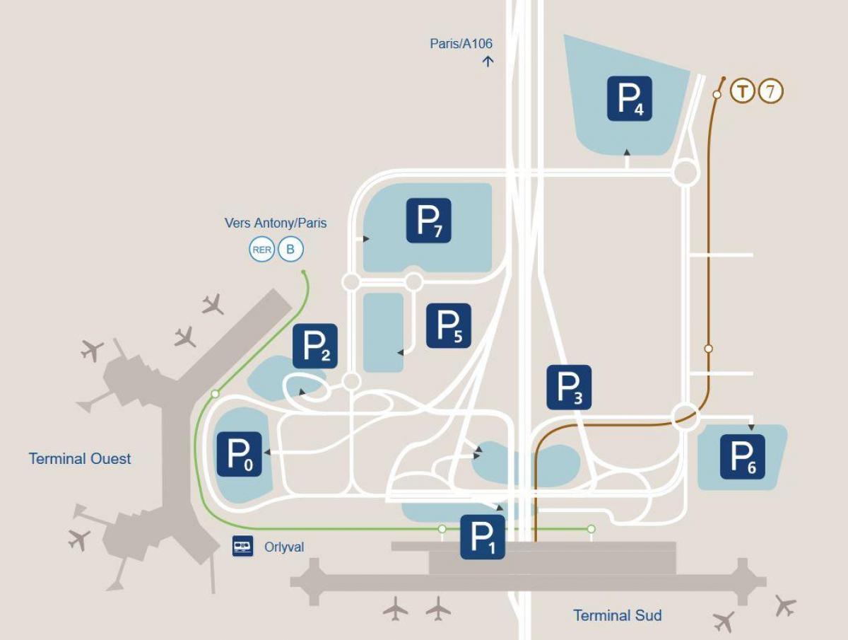 Térkép Orly repülőtér parkolás