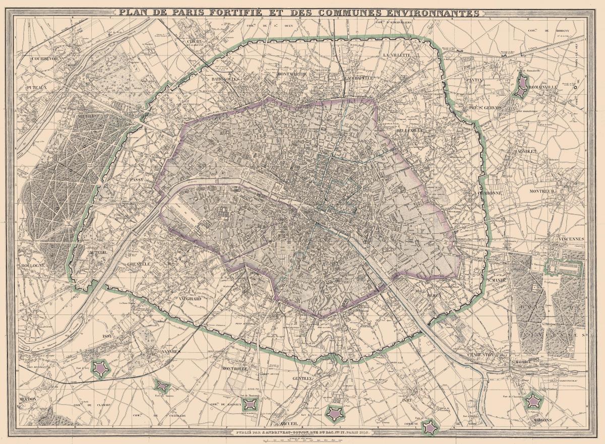 Térkép Párizs 1850