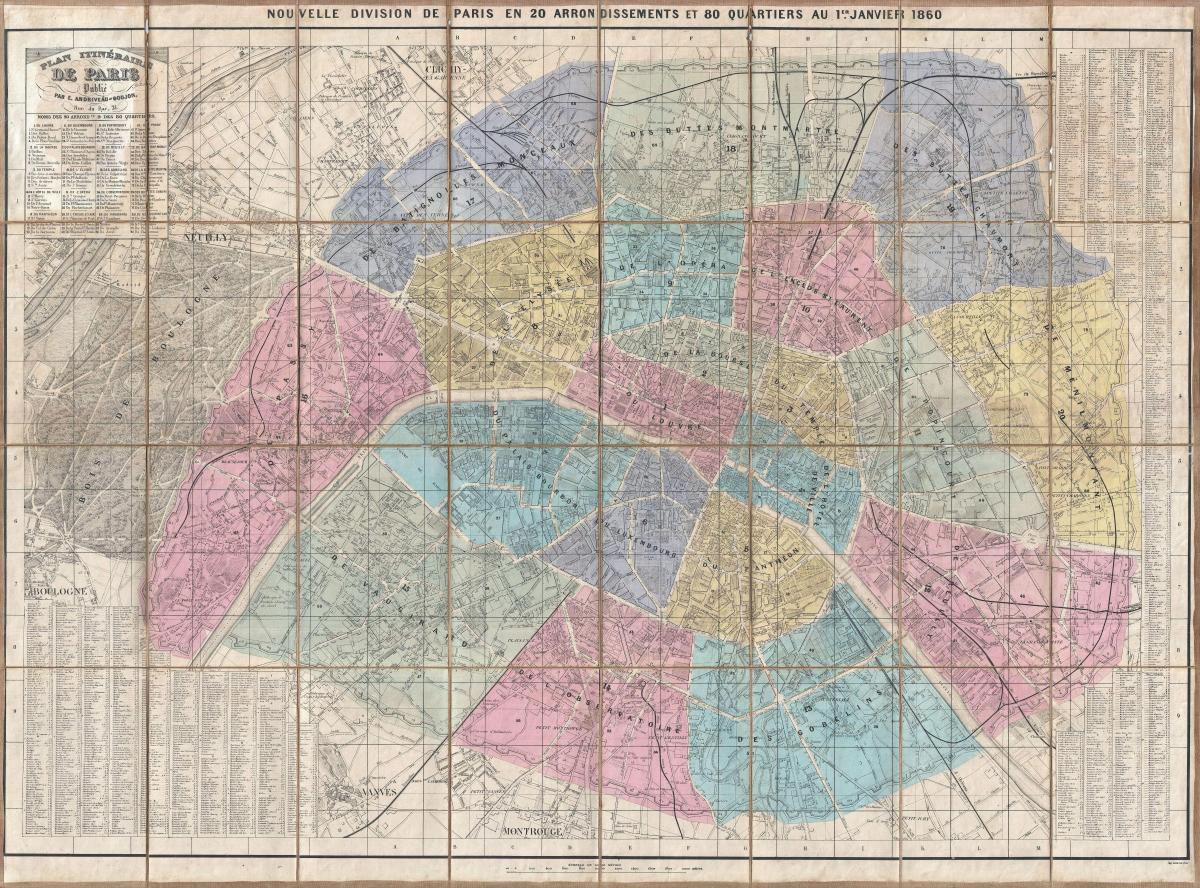 Térkép Párizs 1860