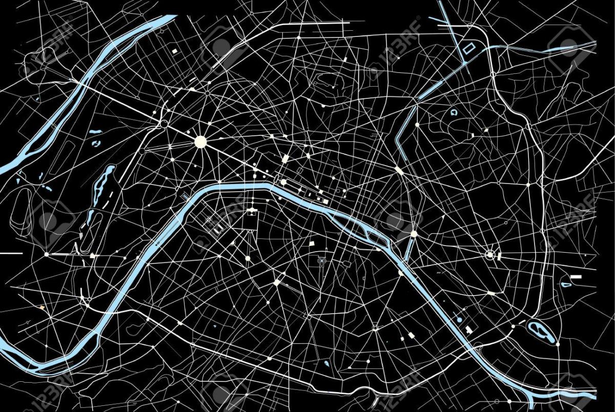 Térkép Párizs Fekete-Fehér