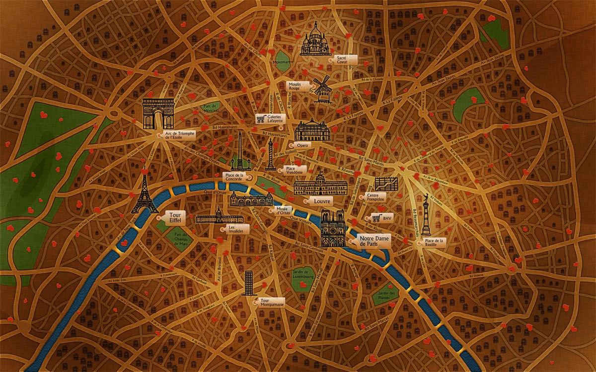 Térkép Párizs háttérkép