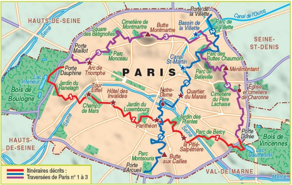 Térkép Párizs túrázás