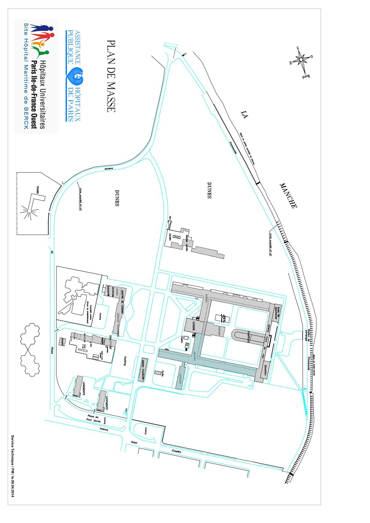 Térkép Tengeri de Berck kórház