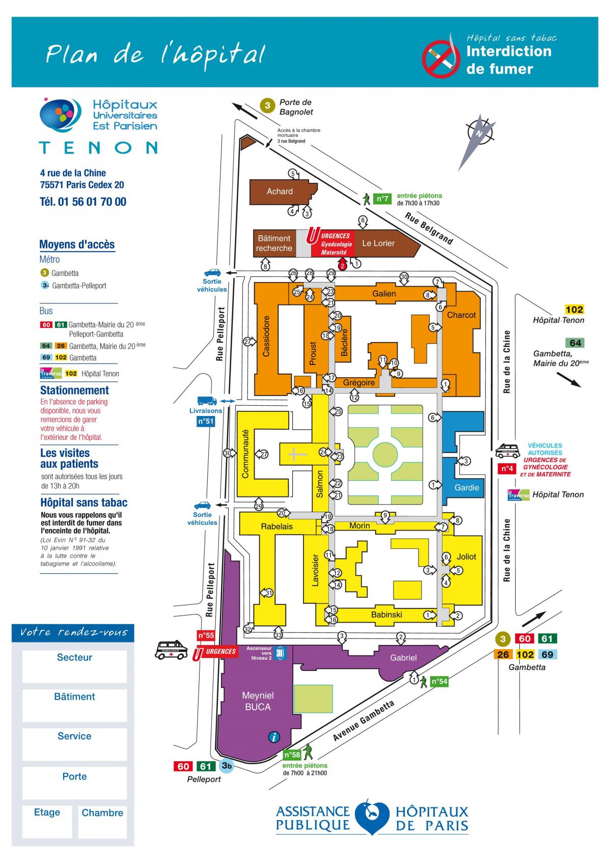 Térkép Tenon kórház