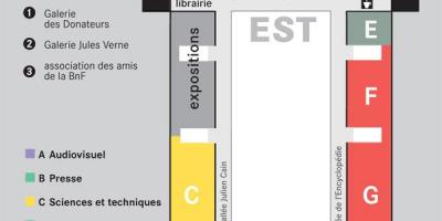Térkép, A Bibliothèque nationale de France - emelet 1