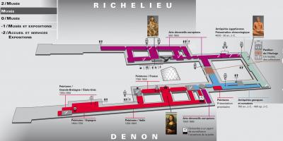 Térkép A Louvre Múzeum 1. Szint