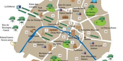 Térkép a Párizsi turisztikai