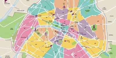 Térkép a Párizsi látnivalók