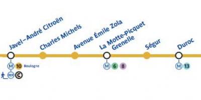 Térkép a Párizsi metró vonal 10