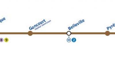Térkép a Párizsi metró vonal 11