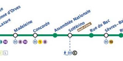 Térkép a Párizsi metró vonal 12