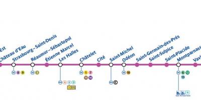 Térkép a Párizsi metró vonal 4
