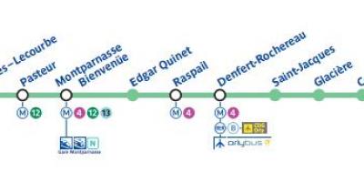 Térkép a Párizsi metró vonal 6